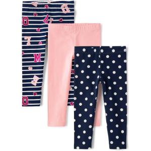 imageThe Childrens Place baby girls LeggingsVaristy LettersPinkTidal Dot 3pack