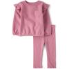 imageThe Childrens Place Baby Girls Long Sleeve Active Shirt and Pant 2 Piece OutfitPurple Heart