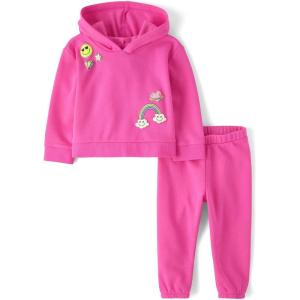 imageThe Childrens Place Baby Girls Long Sleeve Active Shirt and Pant 2 Piece OutfitPink Summer