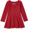imageThe Childrens Place Baby Toddler Girls Long Sleeve Fashion Skater DressesClassic Red