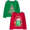 imageThe Childrens Place Baby Girls Be Kind Long Sleeve Graphic T ShirtUnicornDad BearMama 3pack