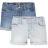 imageThe Childrens Place Baby Girls and Toddler Jean Midi ShortsBecca WashLight Wash 2pack