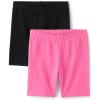 imageThe Childrens Place Baby Girls and Toddler Solid Bike ShortsBlackPink 2pack