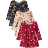 imageThe Childrens Place Baby Toddler Girls Long Sleeve Fashion Skater DressesSpooky DoodleHarvest PumpkinChristmas Cheer 3pack