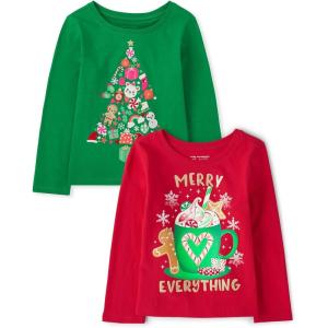 imageThe Childrens Place Baby Girls Be Kind Long Sleeve Graphic T ShirtUnicornDad BearMama 3pack