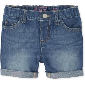 imageThe Childrens Place Baby Girls and Toddler Jean Midi ShortsPoppie Wash