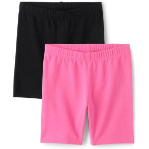 imageThe Childrens Place Baby Girls and Toddler Solid Bike ShortsBlackPink 2pack