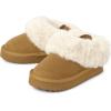 imageThe Childrens Place Baby Girls IndoorOutdoor Comfy SlipOn Platform Shoe with Backstrap Faux Fur LinedLt Tan