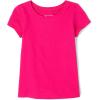 imageThe Childrens Place Baby Girls and Toddler Short Sleeve Basic Layering TShirtBlackFuschiaBlackWhite 4pack