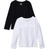 imageThe Childrens Place Baby Girls Basic Layering Long Sleeve Tee 2 PackBlackWhite 2pack