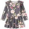 imageThe Childrens Place Baby Girls Long Sleeve Everyday Casual DressGray Floral