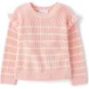 imageThe Childrens Place Baby Girls and Toddler Pullover Crew Neck SweaterFuzzy Pink Ruffle