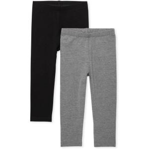 imageThe Childrens Place Baby Girls Leggings 2 PackBlack Hound Gray 2pack