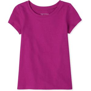 imageThe Childrens Place Baby Girls and Toddler Short Sleeve Basic Layering TShirtAurora Pink Single