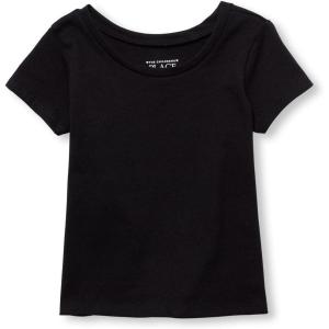 imageThe Childrens Place Baby Girls and Toddler Short Sleeve Basic Layering TShirtBlack Single