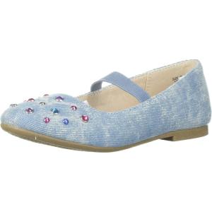 imageThe Childrens Place Girls Kayla Velvet Flat Shoe ShoeDenim  Ballet 2