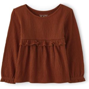 imageThe Childrens Place Girls and Toddler Long Sleeve Everyday Casual Knit ShirtHot Spice