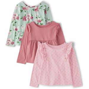 imageThe Childrens Place babygirls And Toddler Girl Long Sleeve Shirts 3packWindsor Rose 3 Pack