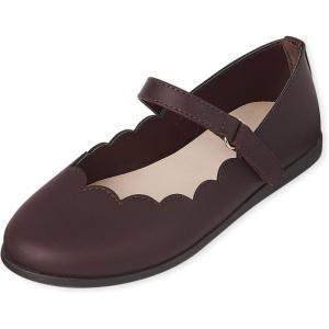 imageThe Childrens Place girls Closed Toe Maryjane FlatsDk Brown Scalop
