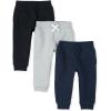 imageThe Childrens Place Baby Boys Active Fleece Jogger Pants 2 PackBlackSmoke GrayNew Navy 3pack