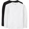 imageThe Childrens Place Baby Boys Basic Long Sleeve Tee 2 packBlackWhite 2pack