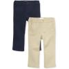imageThe Childrens Place Baby Girls Uniform Stretch Bootcut Chino PantsSandyTidal 2pack