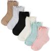 imageThe Childrens Place Baby Girls and Toddler Midi Socks Variety PackSolid Colors Lettuce 6pack