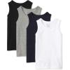 imageThe Childrens Place Baby Toddler Boys Mix and Match Tank TopBlackNew NavySmokeWhite 4pack