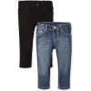 imageThe Childrens Place Baby and Toddler Girls Basic Skinny Jeans MultipackBlack WashBlues Wash 2pack
