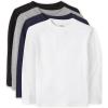 imageThe Childrens Place baby boys And Toddler Long Sleeve Basic Layering Tshirt T Shirt BlackH SmokeNew NavyWhite 4 Pack 3T US