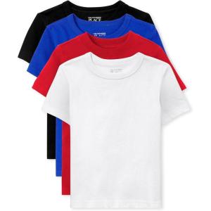 imageThe ChildrenS Place BabyBoys And Toddler Basic Short Sleeve TeeBlackBlueRedWhite 4pack