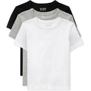 imageThe ChildrenS Place BabyBoys And Toddler Basic Short Sleeve TeeBlackGreyWhite 3pack