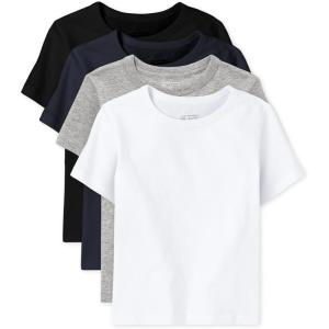 imageThe ChildrenS Place BabyBoys And Toddler Basic Short Sleeve TeeBlackNew NavySmokeWhite 4pack