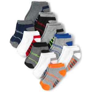 imageThe Childrens Place Baby And Toddler Ankle Socks Variety PackGray Stripe 10pack