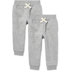 imageThe Childrens Place Baby Boys Active Fleece Jogger Pants 2 PackLt Grey 2pack