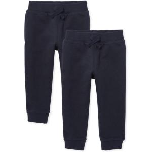 imageThe Childrens Place Baby Boys Active Fleece Jogger Pants 2 PackNew Navy 2 Pack