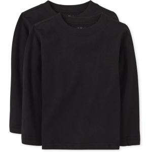 imageThe Childrens Place Baby Boys Basic Long Sleeve Tee 2 packBlack 2pack
