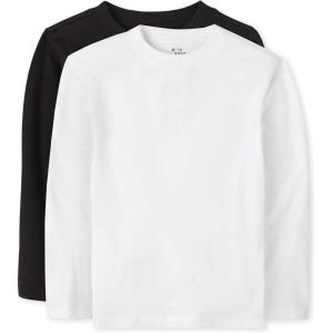 imageThe Childrens Place Baby Boys Basic Long Sleeve Tee 2 packBlackWhite 2pack