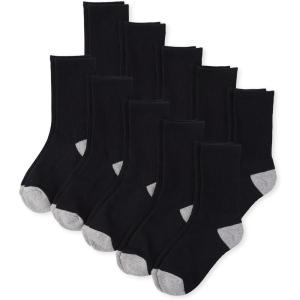 imageThe Childrens Place Boys Crew Socks Variety PackBlack 10pack