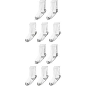 imageThe Childrens Place Boys and Toddler Crew Socks Variety PackWhite 10pack