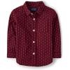 imageThe Childrens Place Baby Boys and Toddler Poplin Long Sleeve Button Down ShirtRedwood Dot