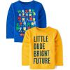 imageThe Childrens Place Baby Boys and Toddler Assorted Everyday Long Sleeve Graphic TShirtsmultipacksAbc TrainLittle Bright Future 2pack