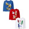 imageThe Childrens Place Baby Boys and Toddler Assorted Everyday Long Sleeve Graphic TShirtsmultipacksAbc Trucks123 AnimalsCrayons 3pack