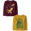 imageThe Childrens Place Baby Boys and Toddler Dino Long Sleeve Graphic TShirtsmultipacksTrexGreen Dino 2pack