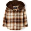 imageThe Childrens Place Baby Boys and Toddler Hooded Flannel Button Up ShirtHedgehog Plaid