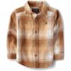 imageThe Childrens Place Baby Boys and Toddler Long Sleeve Plaid Flannel Button Up ShirtCream Plaid