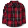 imageThe Childrens Place Baby Boys and Toddler Poplin Long Sleeve Button Down ShirtRedBlack Plaid
