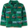 imageThe Childrens Place Baby Toddler Boys Warm Fleece Quarter Zip PulloverGreen Trains