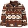 imageThe Childrens Place Baby Toddler Boys Warm Fleece Quarter Zip PulloverIced Coffeee Fairisle