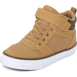imageThe Childrens Place Baby Boys Casual Lace Up Hi Top SneakerTan